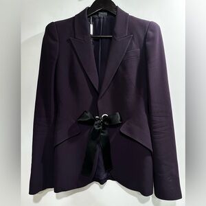 TODAYS DEAL Alexander McQueen Dark Purple Blazer with Black Bow